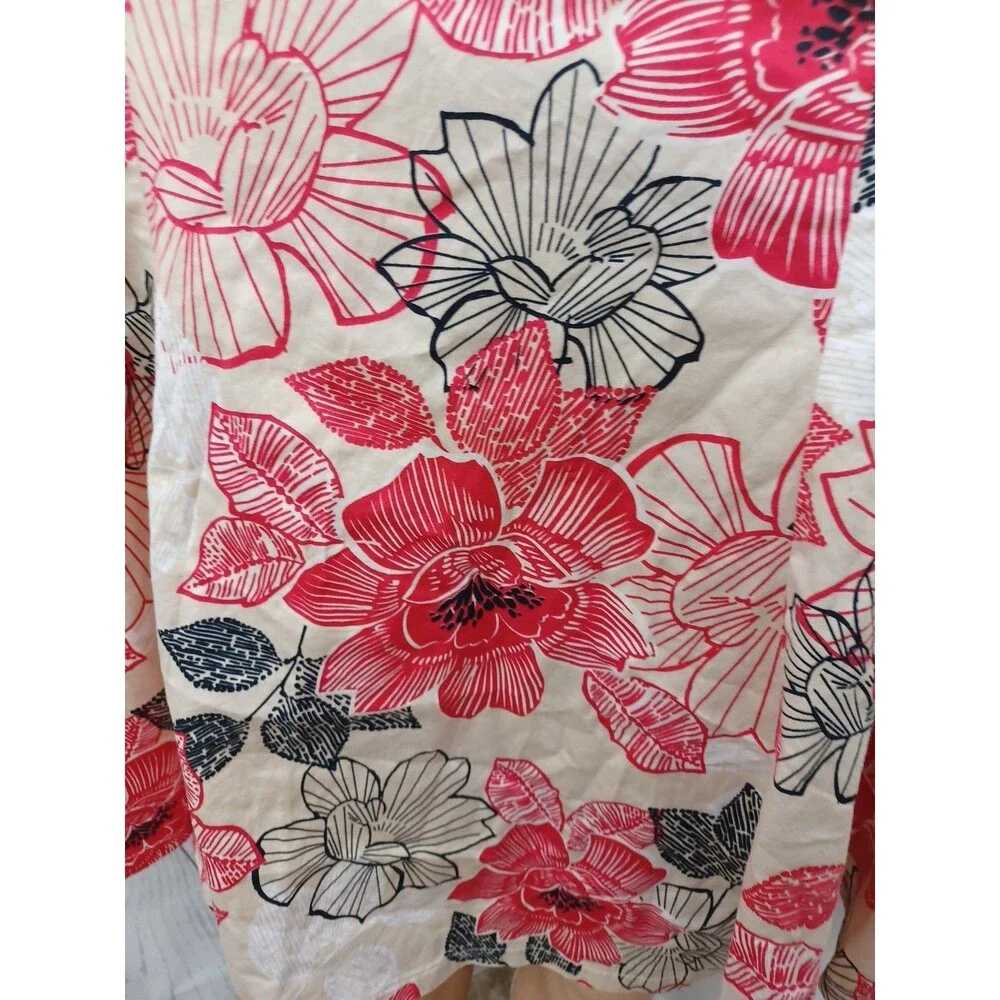 New York Company Womens Skirt Sz 10 Red White Floral Print A-Line - Picture 3 of 7